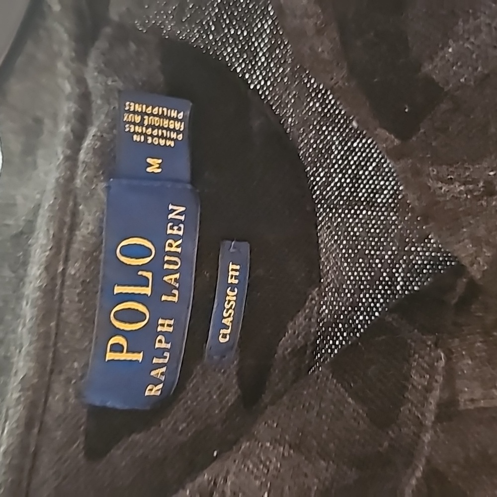 Black and gray men's polo collar shirt